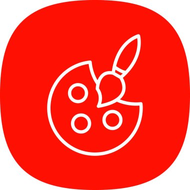 Palet ve boya fırçası. Web simgesi resmedilmesi basit illüstrasyon