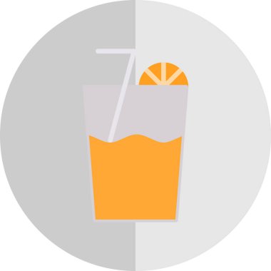 Portakal suyu simgesi, vektör illüstrasyonu