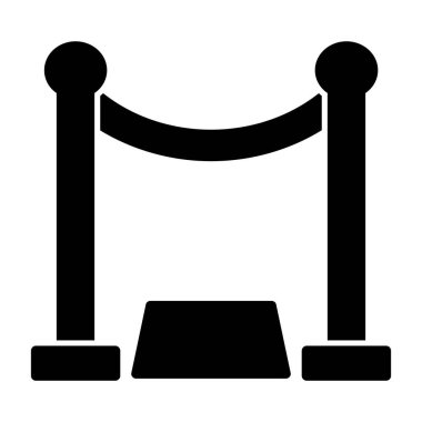 bariyer vektör simgesi. biçim düz sembol, siyah renk, yuvarlak açılar, beyaz arkaplan