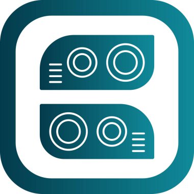 İki Araba Işıkları simgesi, vektör illüstrasyonu