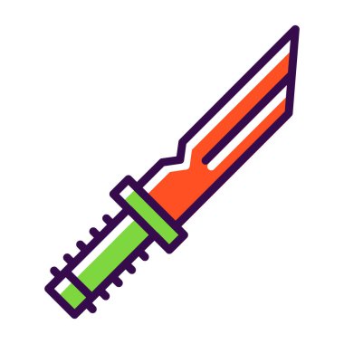 Bıçak düz simgesi, vektör illüstrasyonu 