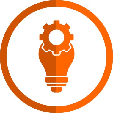 Dişli simgesi olan ampul, vektör illüstrasyon grafik tasarımı