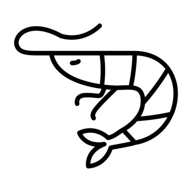 Basit Karides simgesi, vektör illüstrasyonu