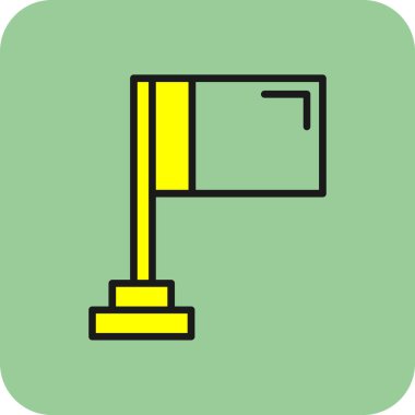 Basit bayrak vektör çizgisi simgesi 