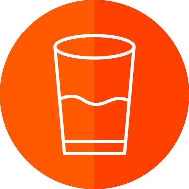 Bir bardak su, içecek ikonu, beyaz arkaplanda izole edilmiş. 