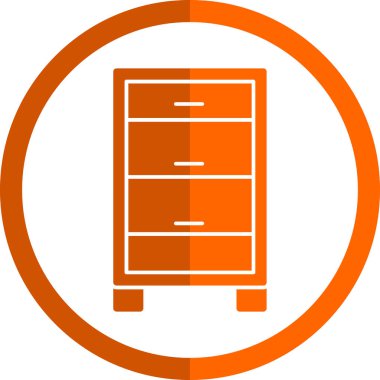 Çekmeceler, mobilya simgesi, basit illüstrasyon 