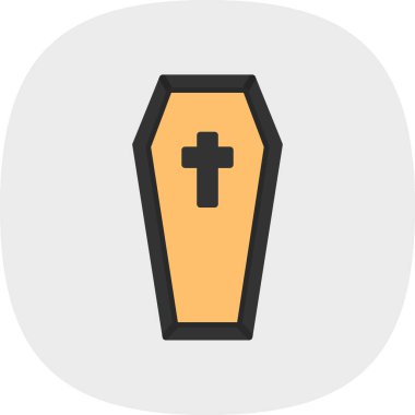 ölüm tabutu cadılar bayramı simgesi düz bir şekilde