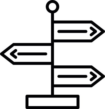 Yön, işaret direği simgesi. Basit vektör illüstrasyonu