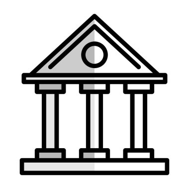 Banka binası. Web simgesi basit illüstrasyon