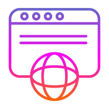 Web tarayıcı simgesi, vektör illüstrasyonu basit tasarım