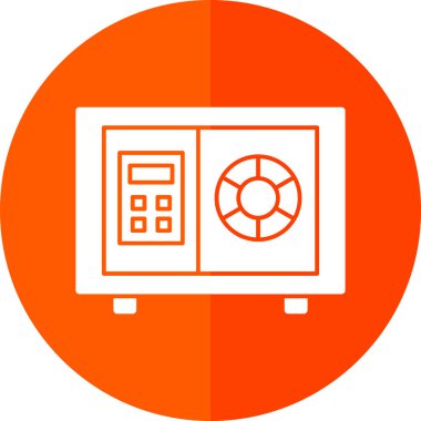 Güvenli kutu simgesi, vektör illüstrasyonu basit tasarım