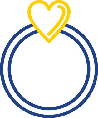 Kalp taşlı nişan yüzüğü. Vektör illüstrasyonu.