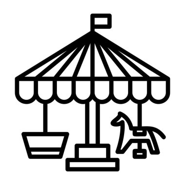 Lunapark atlıkarıncası, web basit illüstrasyon