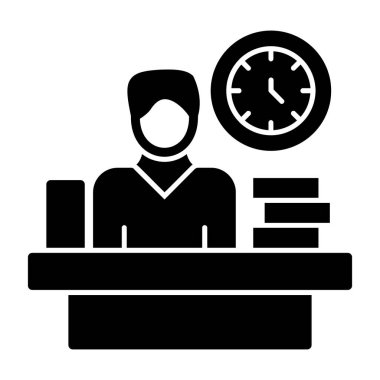 Bilgisayar ve saatle çalışan iş adamı