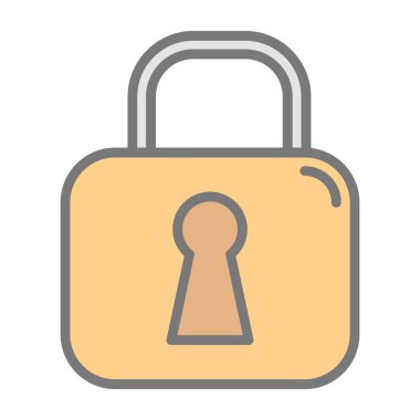 Asma kilit. Web simgesi basit illüstrasyon 