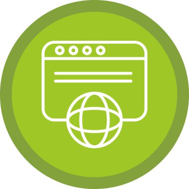 Web tarayıcı simgesi, vektör illüstrasyonu basit tasarım