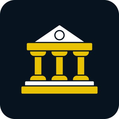 Banka binası. Web simgesi basit illüstrasyon