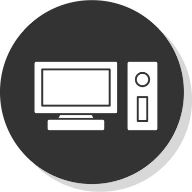 pc bilgisayar simgesinin vektör illüstrasyonu 