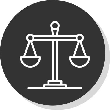 adalet ölçeği simgesi, vektör illüstrasyonu