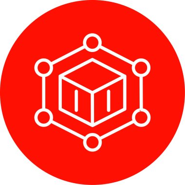 Blockchain simgesi, vektör illüstrasyonu basit tasarım