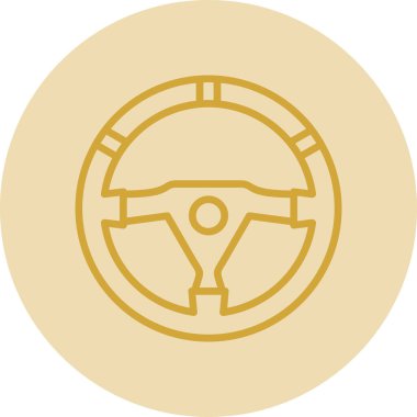 araba direksiyonunun düz simgesi, vektör resimli 