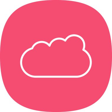 Basit Bulutlu hava simgesi, vektör illüstrasyonu