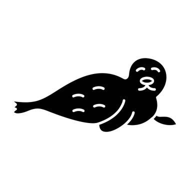 şirin fok simgesi, vektör illüstrasyonu