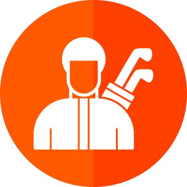 Golfçü web simgesi, vektör illüstrasyonu 