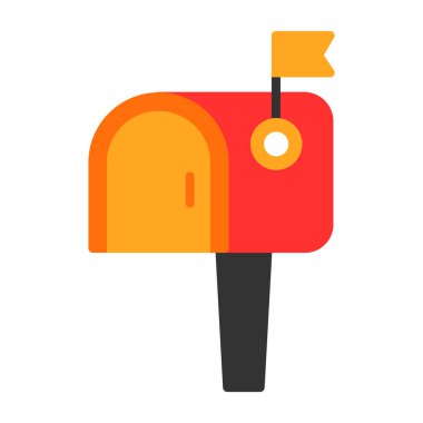 Posta kutusu düz simgesi, vektör illüstrasyonu