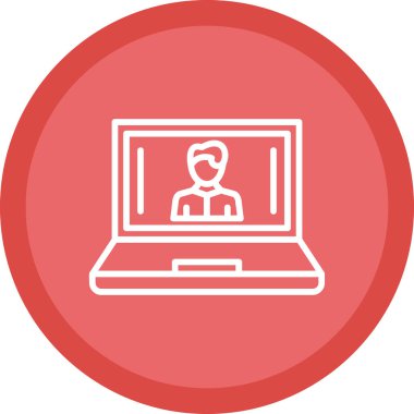 İnternette. Web simgesi basit illüstrasyon