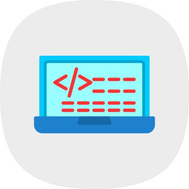 Kodlama simgesinin vektör illüstrasyonu 