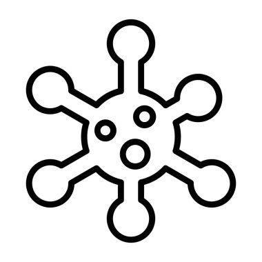 Bakteri simgesi. Beyaz arkaplanda izole edilmiş web tasarımı için özet bakteri vektör simgesi