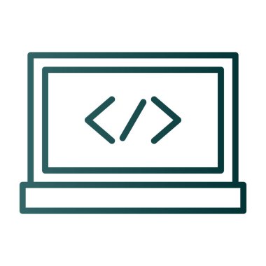 Kodlama simgesinin vektör illüstrasyonu 