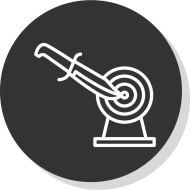 Bıçak fırlatma simgesi, vektör çizimi   