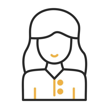 kız simgesi, vektör illüstrasyonu 