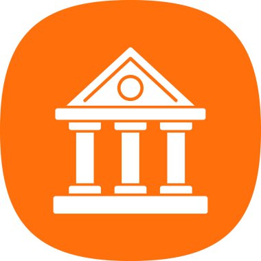 Banka binası. Web simgesi basit illüstrasyon