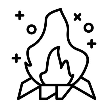 Şenlik ateşi. Web simgesi basit tasarım