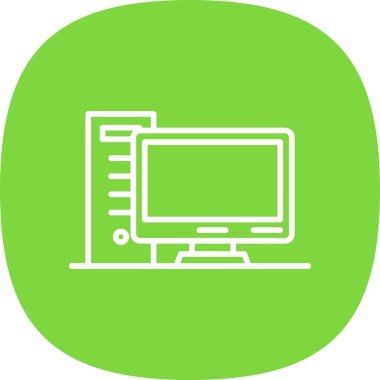 pc bilgisayar simgesinin vektör illüstrasyonu 