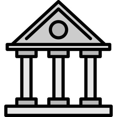 Banka binası. Web simgesi basit illüstrasyon