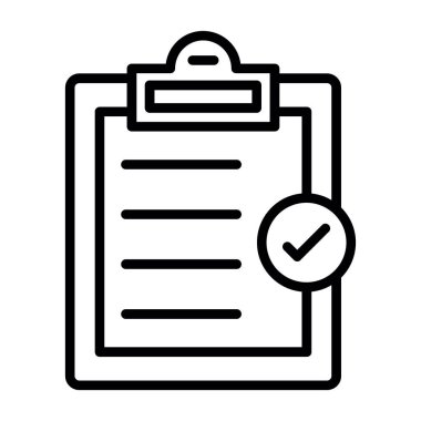 Kontrol listesi simgesi ana hatları vektörü. Kontrol listesi. liste kontrolü