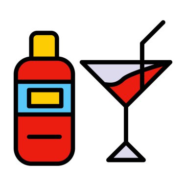 Kokteyl. Kokteyl vektör illüstrasyonu