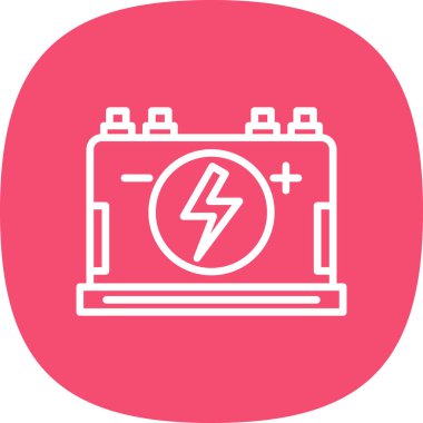 Şimşek simgesi ve vektör illüstrasyonlu elektrik bataryası