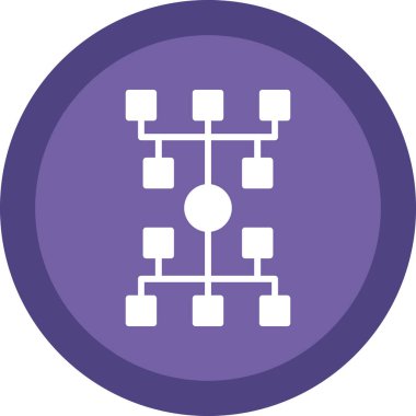 Algoritma ağ simgesi, vektör illüstrasyonu 