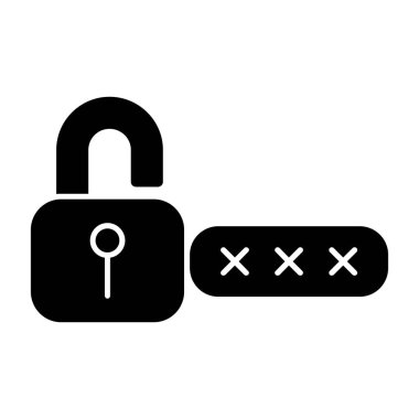 Şifre. Web simgesi basit illüstrasyon 