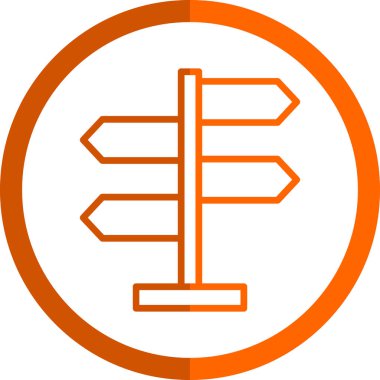 Yön, işaret direği simgesi. Basit vektör illüstrasyonu