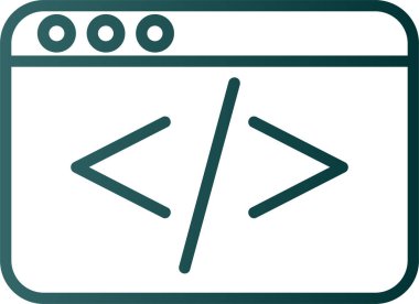 Kodlama simgesinin vektör illüstrasyonu 