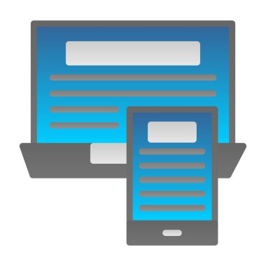 mobil uygulama web simgesi vektör çizimi