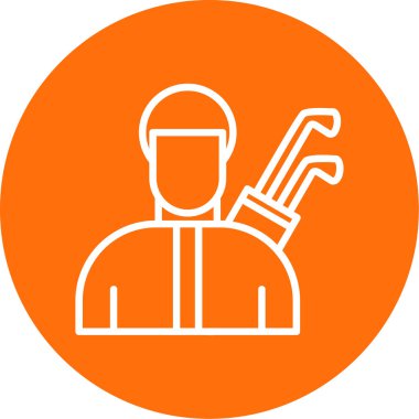 Golfçü web simgesi, vektör illüstrasyonu 