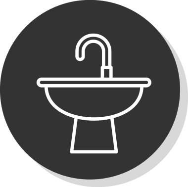 Banyo ve tuvaletin vektör simgesi, vektör illüstrasyonu