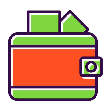 wallet icon, vector illustration simple design